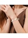 Silver Color Open Cuff Bracelet with Pearl &amp; Rhinestone Detail