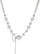 Charm Statement Necklace with Star &amp; Orb Accents Silver Color Tone