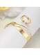 Gold Color Alloy Bracelet &amp; Ring Set Open Cuff Bangle + Ring (Size 7)