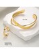 Gold Color Alloy Bracelet &amp; Ring Set Open Cuff Bangle + Ring (Size 7)