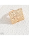 Geometric Gold Color Tone Textured Statement Ring Size 7.7