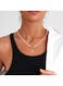 Pearl Beaded Necklace with Gold Color Alphabet Charm