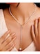 Elegant Y-Shaped Pearl Drop Necklace
