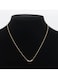Gold Color Tone Curved Bar Necklace with Crystal Accents