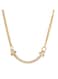 Gold Color Tone Curved Bar Necklace with Crystal Accents
