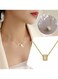 Gold Color Tone Adjustable Round Crystal Pendant Necklace