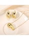Gold Color Tone Waterdrop Jewelry Set Necklace &amp; Earrings