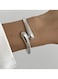Irregular Wave Cuff Bracelet Silver Color Tone