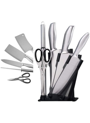 Premium 6-Piece Stainless Steel Kitchen Knife Set with Acrylic Stand