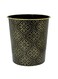 Black Plastic Trash Can 26&times;24.5 cm Gold-Edged Pattern
