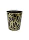 Black Plastic Trash Can 26&times;24.5 cm Gold-Edged Pattern