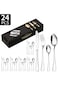 24-Piece Stainless Steel Cutlery Set Matte Assorted Finish
