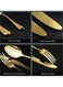 24-Piece Stainless Steel Cutlery Set Gold Finish
