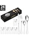 24-Piece Stainless Steel Cutlery Set Silver Finish

