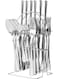 24-Piece Stainless Steel Cutlery Set with Stand Silver Finish
