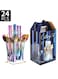 24-Piece Stainless Steel Cutlery Set with Stand Rainbow Finish
