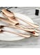 24-Piece Stainless Steel Cutlery Set with Stand Rose Gold Finish
