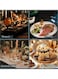 24-Piece Stainless Steel Cutlery Set with Stand Gold Finish
