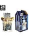 24-Piece Stainless Steel Cutlery Set with Stand Green Finish
