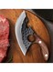 Forged Double-Hole Meat &amp; Bone Cutting Knife with Leather Cover