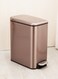 13L Stainless Steel Pedal Trash Can Brushed Gold, Soft-Close Lid