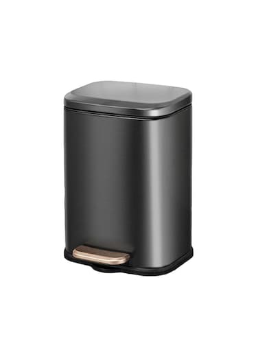 13L Stainless Steel Pedal Trash Can Brushed Black , Soft-Close Lid