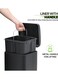 30L Black Stainless Steel Pedal Trash Can Soft-Close Lid, Slim Design