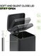 30L Black Stainless Steel Pedal Trash Can Soft-Close Lid, Slim Design