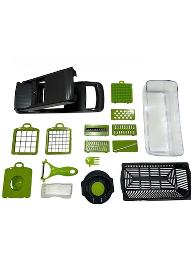 16-Piece Multifunctional Vegetable Cutter &amp; Chopper Set Slicer, Shredder, and Kitchen Cutting Tool