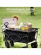 Heavy-Duty Folding Utility Wagon Cart with Table 97 x 51 x 56 cm, Black, Multi-Purpose Outdoor Trolley
