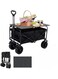 Heavy-Duty Folding Utility Wagon Cart with Table 97 x 51 x 56 cm, Black, Multi-Purpose Outdoor Trolley
