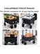 Heavy-Duty Folding Utility Wagon Cart with Table 97 x 51 x 56 cm, Black, Multi-Purpose Outdoor Trolley