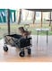 Heavy-Duty Folding Utility Wagon Cart with 4 Wheels &ndash; 97 x 51 x 56 cm, Black