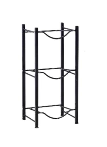 Three-Layer Vertical Water Bottle Storage Rack &ndash;75&times;34&times;33 cm Single Row (Black)