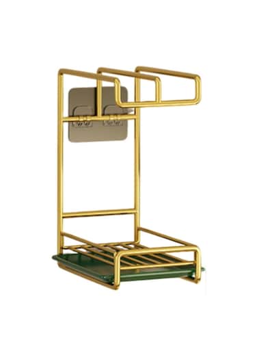 Punch-Free Stainless Steel Kitchen Rag Rack Gold Green Wall-Mounted/Countertop