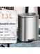 13L Stainless Steel Pedal Trash Can Brushed Silver, Soft-Close Lid