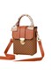 Women&rsquo;s Mini Crossbody Bag 13x8x17 cm, Korean Style Plaid Shoulder Purse, Khaki
