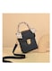Women&rsquo;s Mini Crossbody Bag 13x8x17 cm, Korean Style Plaid Shoulder Purse, Black