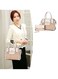 Crocodile Pattern Leather Two-Piece Women's Messenger Bag Beige 27&times;13&times;21 cm
