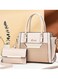 Crocodile Pattern Leather Two-Piece Women's Messenger Bag Beige 27&times;13&times;21 cm