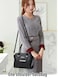 Crocodile Pattern Leather Two-Piece Women's Messenger Bag Black 27&times;13&times;21 cm