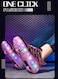 Pink Double-Wheel LED Roller Skate Shoes for Kids &ndash; Deformable Sneakers Size 33 / Inner Length 21.5cm