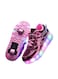 Pink Double-Wheel LED Roller Skate Shoes for Kids &ndash; Deformable Sneakers Size 33 / Inner Length 21.5cm
