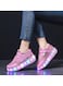 Pink Double-Wheel LED Roller Skate Shoes for Kids &ndash; Deformable Sneakers Size 33/ Inner Length 21.5cm