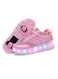 Pink Double-Wheel LED Roller Skate Shoes for Kids &ndash; Deformable Sneakers Size 33/ Inner Length 21.5cm
