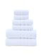 6-Piece Pure Cotton Bath Towel Set Twill White