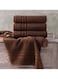 6-Piece Pure Cotton Bath Towel Set Brown
