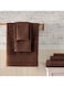 6-Piece Pure Cotton Bath Towel Set Brown