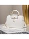 Elegant Women&rsquo;s Handbag 26x11x20 cm PU Leather Satchel with Deer Charm, White