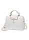 Elegant Women&rsquo;s Handbag 26x11x20 cm PU Leather Satchel with Deer Charm, White